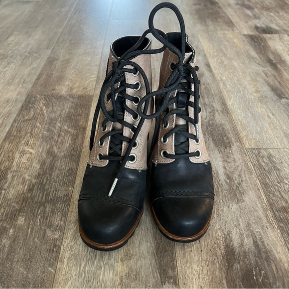 SOREL 1964 Premium Wedge Lace Up Boots Bluff Black/Tan NL2174 - Picture 6 of 13